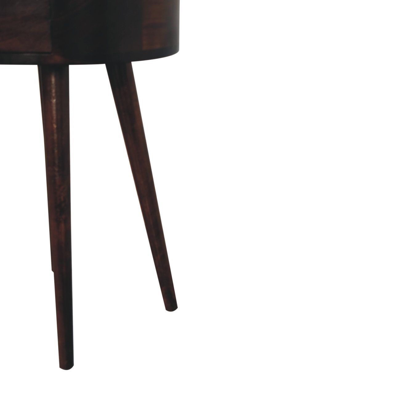 Circular Shaped Bedside Table - Walnut - The Sleep Loft - Online Mattress Showroom NYC