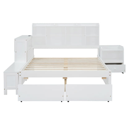 Platform Bed With Multi Functional Storage Space, Nightstand, 2 Drawers, USB Ports And Desk - The Sleep Loft - Online Mattress Showroom NYC