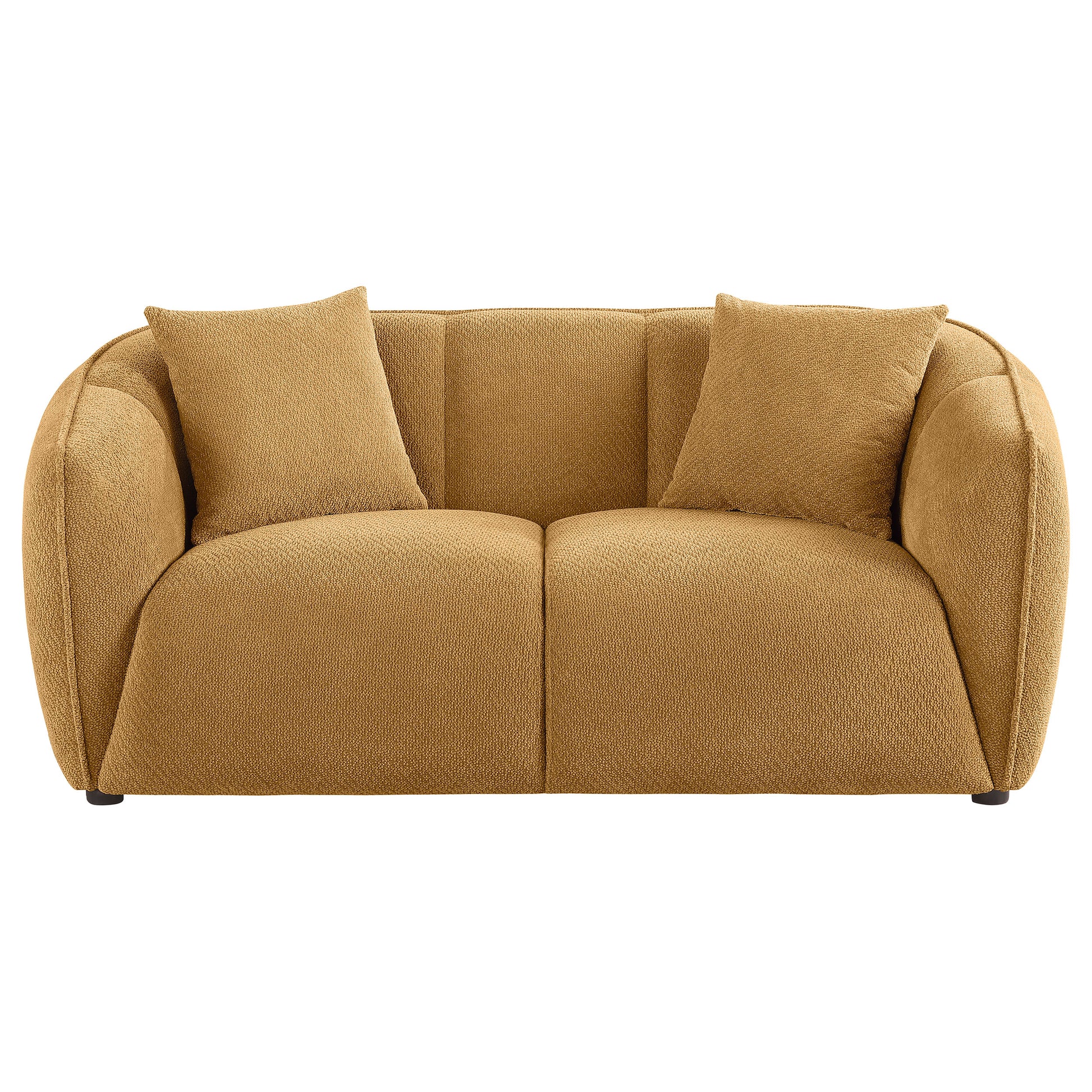 Aleisha Fabric Upholstered Loveseat Mustard Yellow