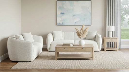 Aleisha 2-piece Fabroc Upholstered Sofa Set Sand - The Sleep Loft - Online Mattress Showroom NYC