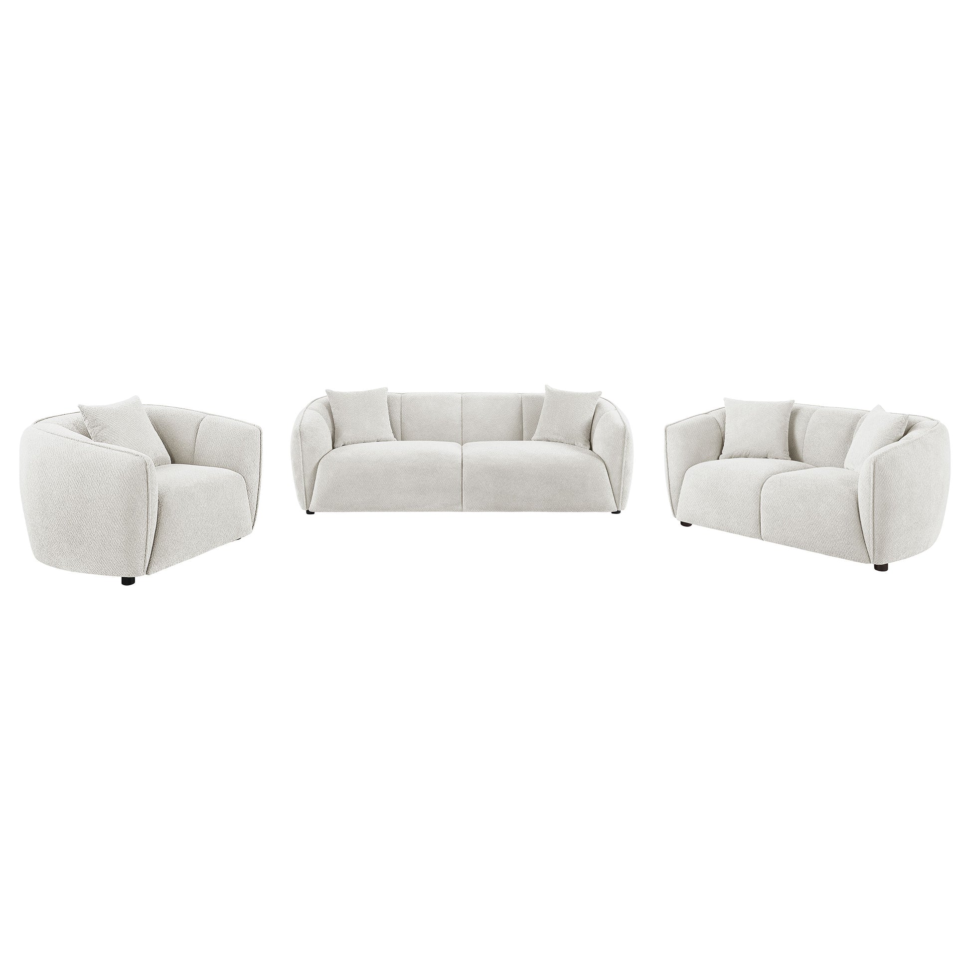 Aleisha 3-piece Fabric Upholstered Sofa Set Sand