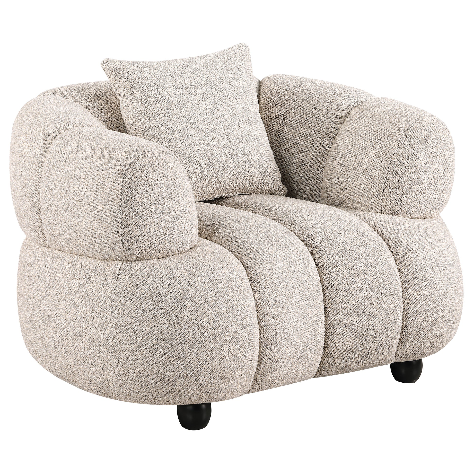 Whitney Contemporary Channel Tufted Woven Fabric Upholstered Sofa Set