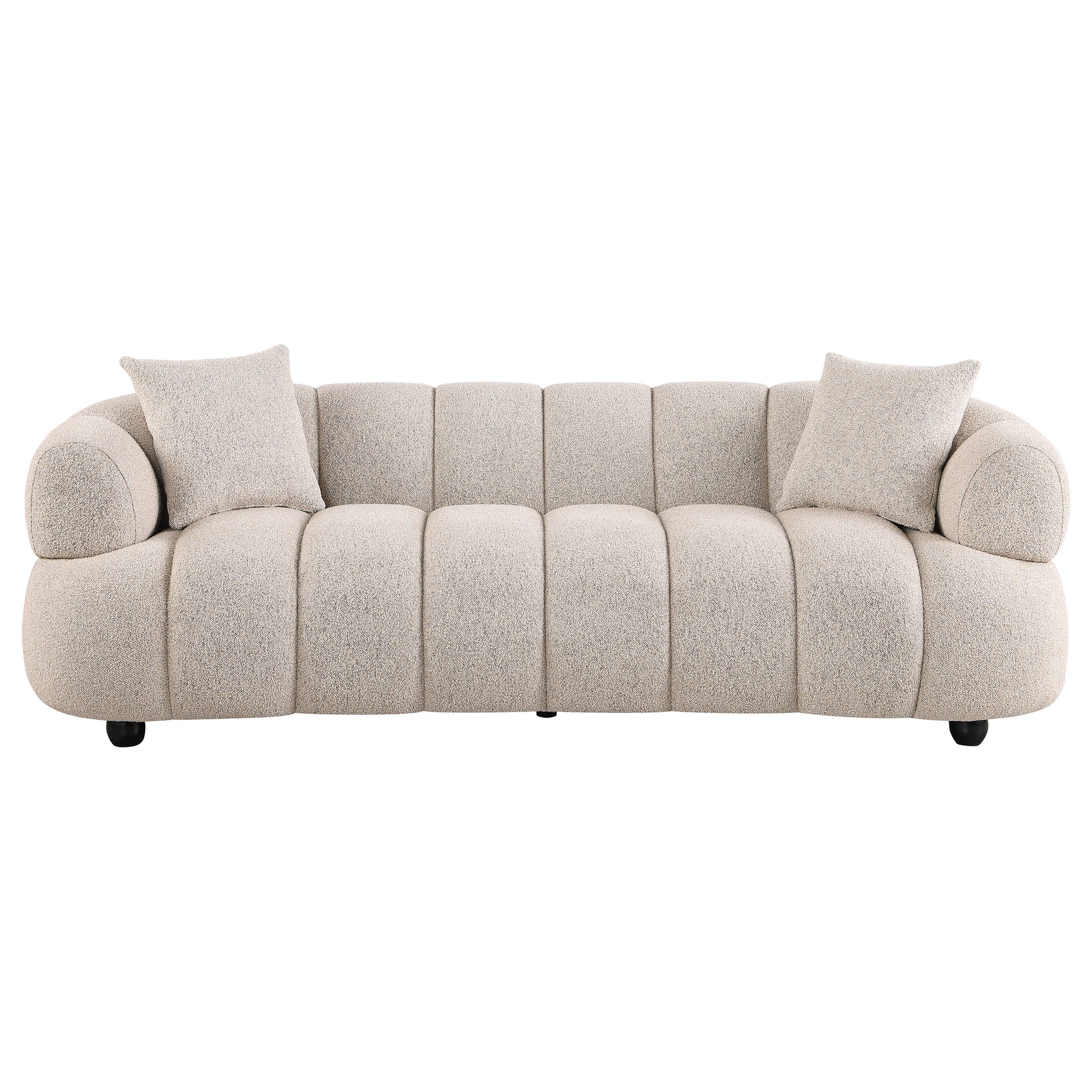 Whitney Contemporary Channel Tufted Woven Fabric Upholstered Sofa