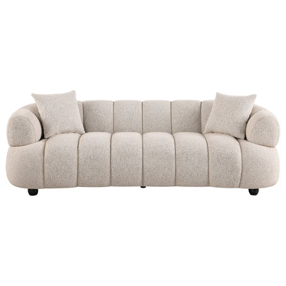 Whitney Contemporary Channel Tufted Woven Fabric Upholstered Sofa