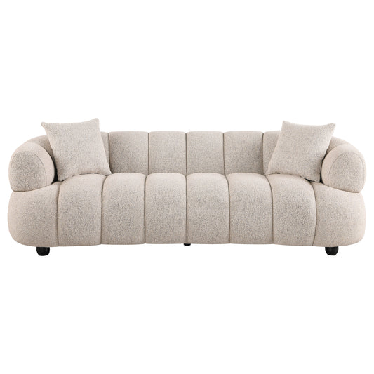 Whitney Contemporary Channel Tufted Woven Fabric Upholstered Sofa - The Sleep Loft - Online Mattress Showroom NYC