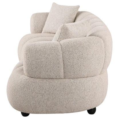 Whitney Contemporary Channel Tufted Woven Fabric Upholstered Sofa