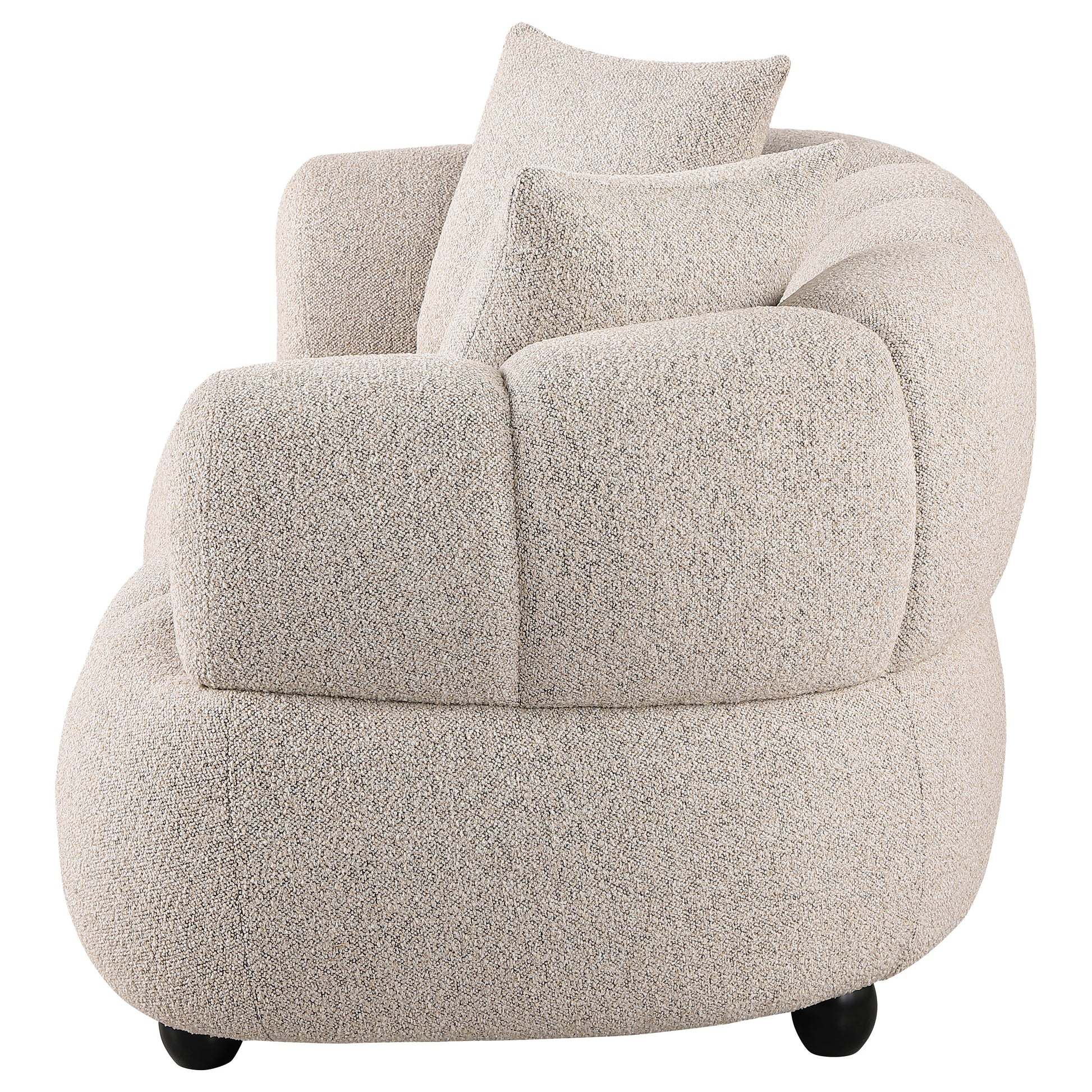 Whitney Contemporary Channel Tufted Woven Fabric Upholstered Loveseat