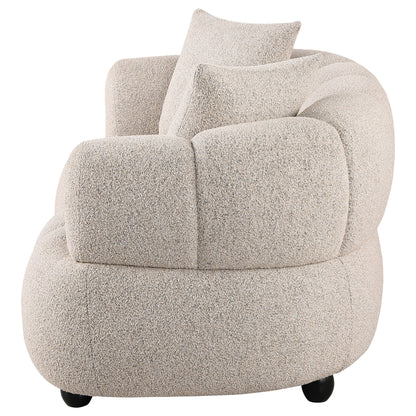 Whitney Contemporary Channel Tufted Woven Fabric Upholstered Loveseat