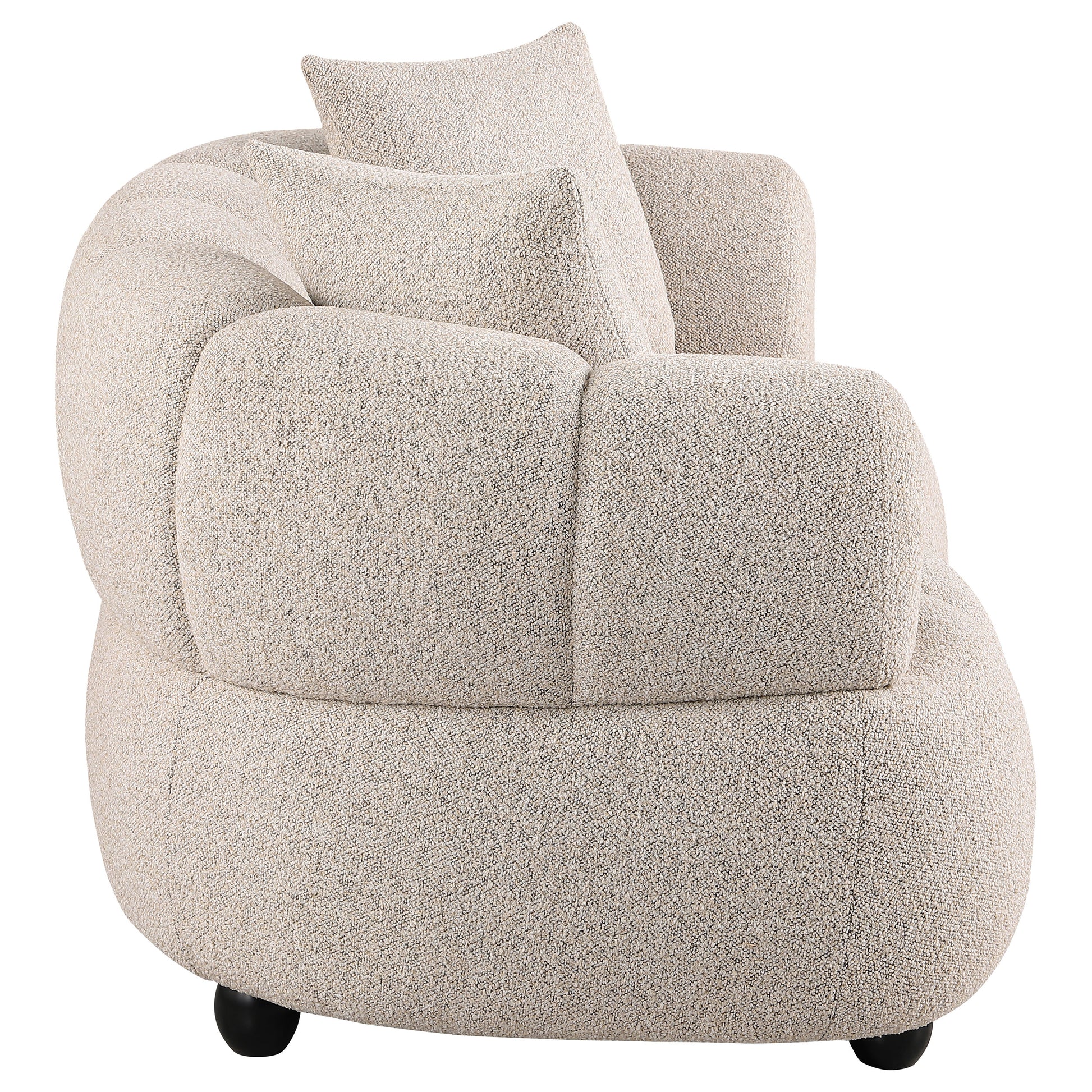 Whitney Contemporary Channel Tufted Woven Fabric Upholstered Loveseat