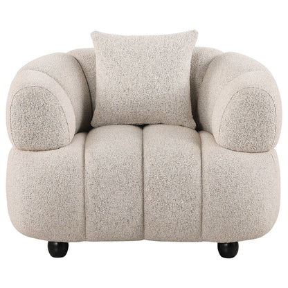Whitney Contemporary Channel Tufted Woven Fabric Upholstered Accent Chair