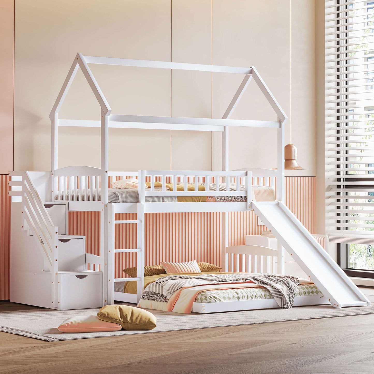House Bunk Bed With Slide - The Sleep Loft - Online Mattress Showroom NYC