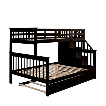 Bunk Bed With Twin Size Trundle, Storage And Guard Rail For Bedroom - The Sleep Loft - Online Mattress Showroom NYC