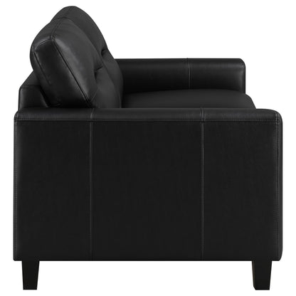 Scotland 3-piece Faux Leather Upholstered Sofa Set Black