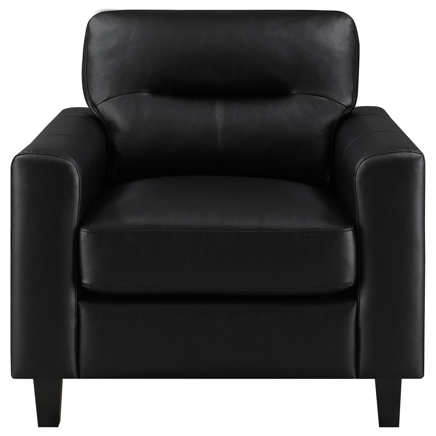Scotland 3-piece Faux Leather Upholstered Sofa Set Black