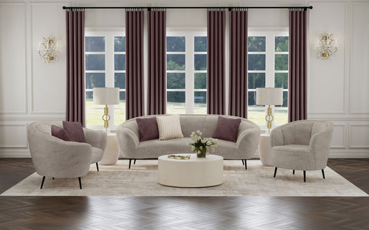 Ellorie 3-piece Upholstered Curved Sofa Set Beige - The Sleep Loft - Online Mattress Showroom NYC