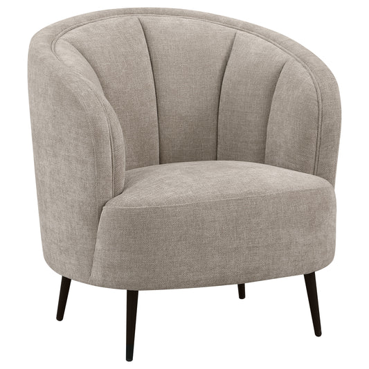 Ellorie Upholstered Channel Back Curved Chair Beige - The Sleep Loft - Online Mattress Showroom NYC