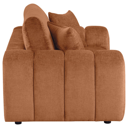 Burnett Chenille Upholstered Wide Arm Loveseat Burnt Orange