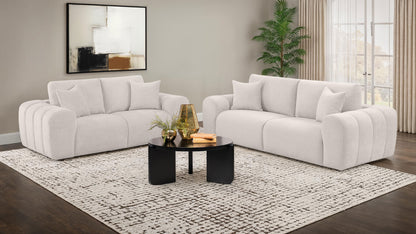 Burnett Chenille Upholstered Wide Arm Sofa Ivory