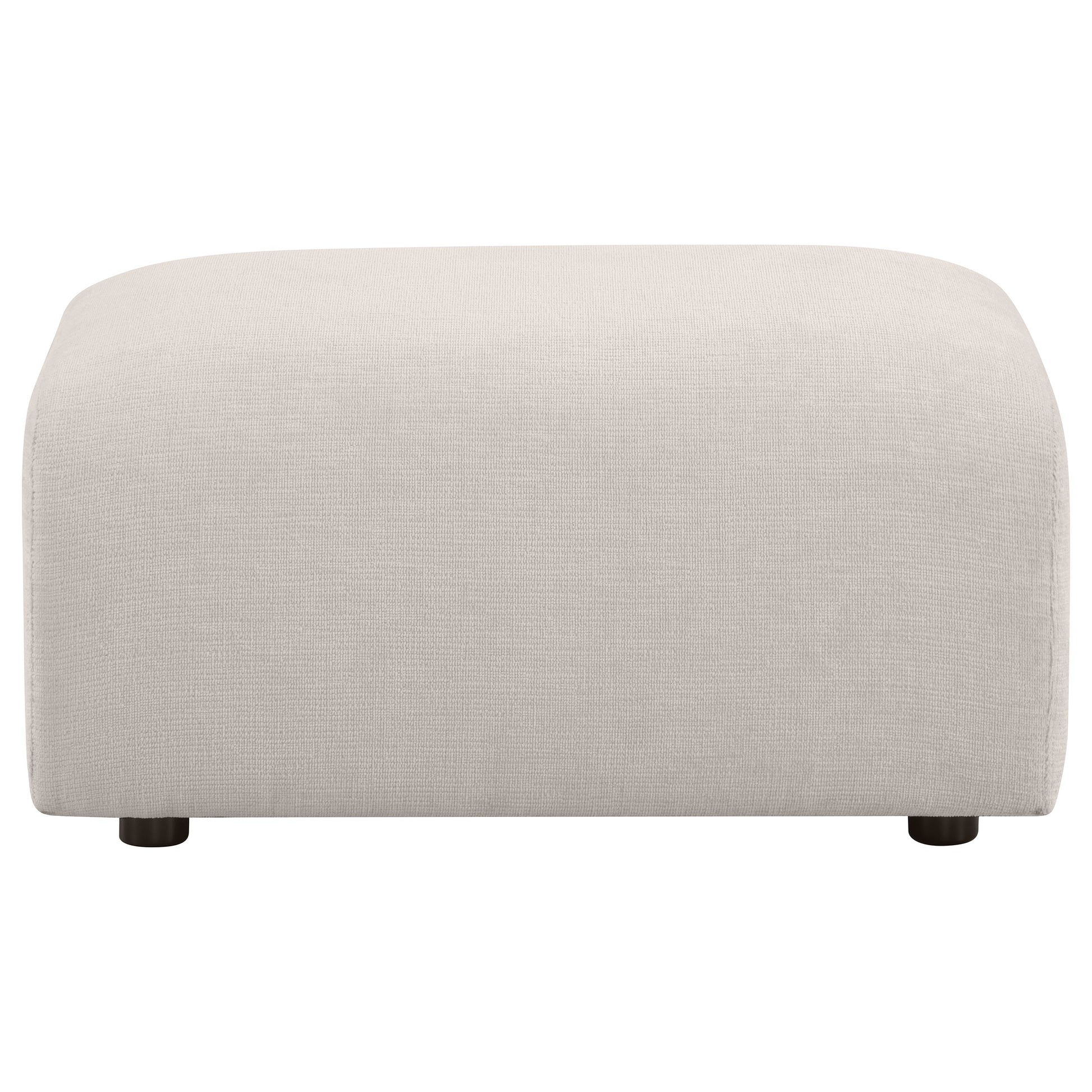 Burnett Chenille Upholstered Ottoman Ivory