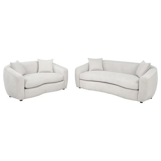 Isabella 2-piece Fabric Upholstered Sofa Set Sand - The Sleep Loft - Online Mattress Showroom NYC
