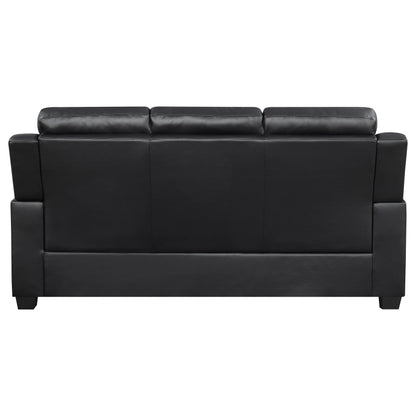 Finley Upholstered Padded Arm Tufted Sofa Black