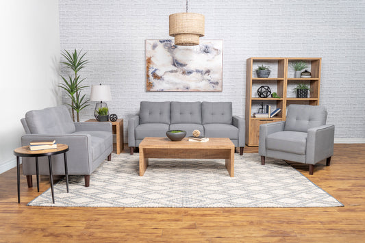 Bowen 3-piece Upholstered Track Arm Tufted Sofa Set Grey - The Sleep Loft - Online Mattress Showroom NYC