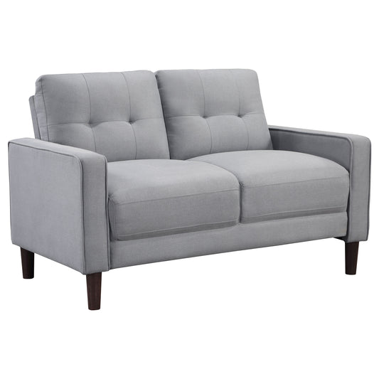 Bowen Upholstered Track Arm Tufted Loveseat Grey - The Sleep Loft - Online Mattress Showroom NYC