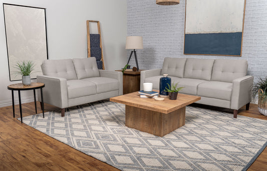Bowen 2-piece Upholstered Track Arm Tufted Sofa Set Beige - The Sleep Loft - Online Mattress Showroom NYC