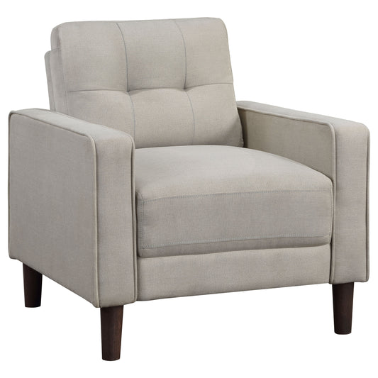 Bowen Upholstered Track Arm Tufted Accent Chair Beige - The Sleep Loft - Online Mattress Showroom NYC