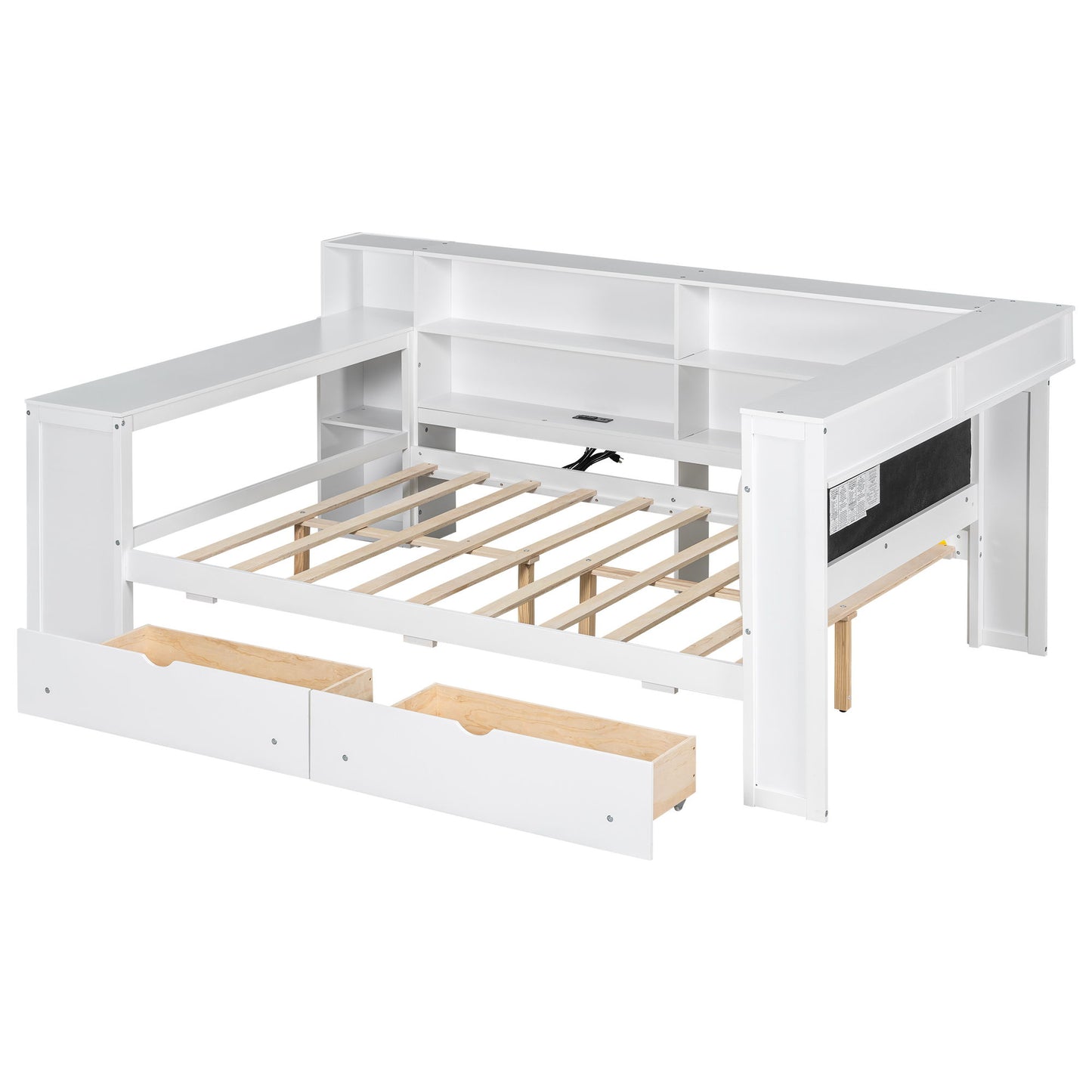 Platform Bed With Storage Shelves, Drawers, Charging Station, LED, Desk - The Sleep Loft - Online Mattress Showroom NYC