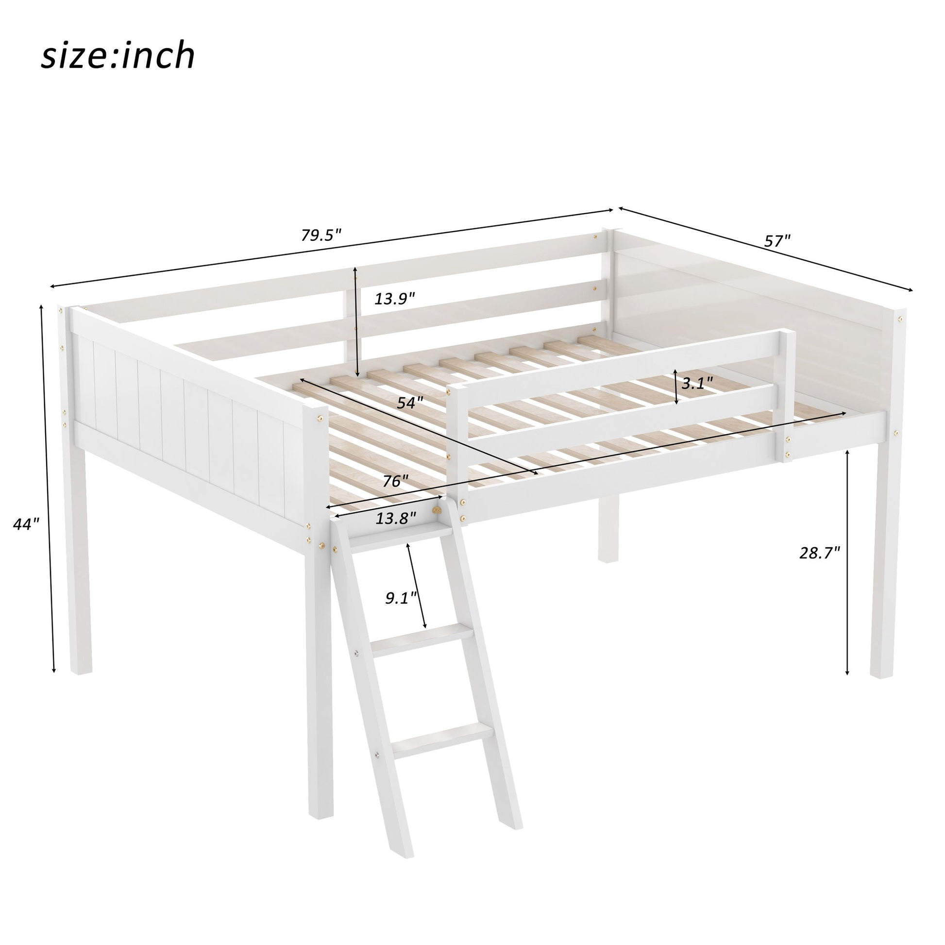 Low Loft Bed With Adjustable Ladder - The Sleep Loft - Online Mattress Showroom NYC