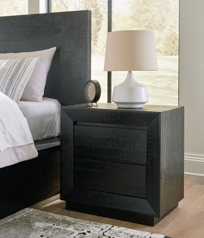 Londer - Two Drawer Night Stand - Black - The Sleep Loft - Online Mattress Showroom NYC