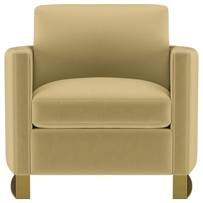 Corliss Upholstered Curved Track Arm Chair Camel