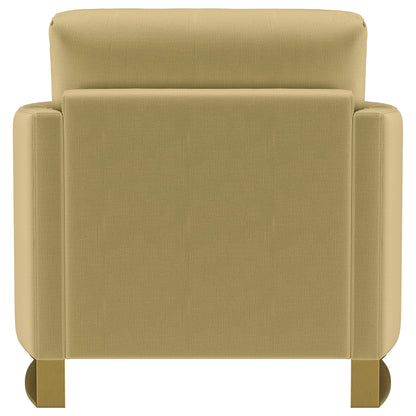 Corliss Upholstered Curved Track Arm Chair Camel