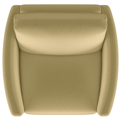 Corliss Upholstered Curved Track Arm Chair Camel