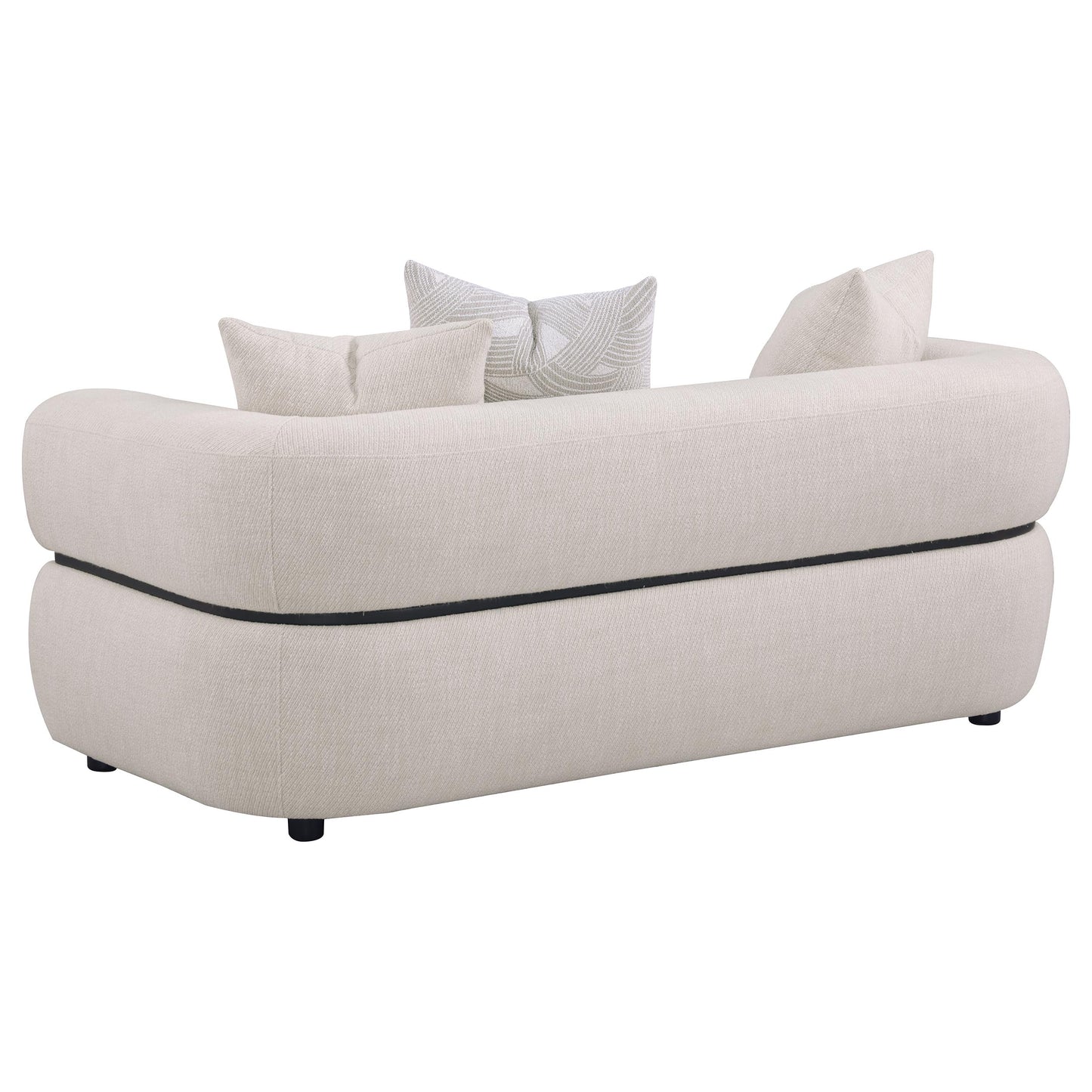 Jeanette 73-inch Fabric Upholstered Round Arm Loveseat Beige