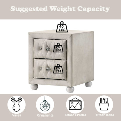 Reggie - Nightstand - Beige - The Sleep Loft - Online Mattress Showroom NYC