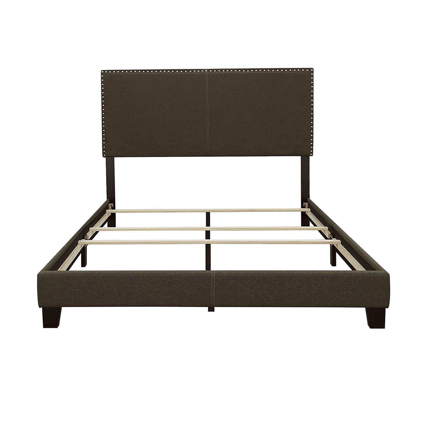 Queen Bed With Nailhead Trim - Charcoal - The Sleep Loft - Online Mattress Showroom NYC