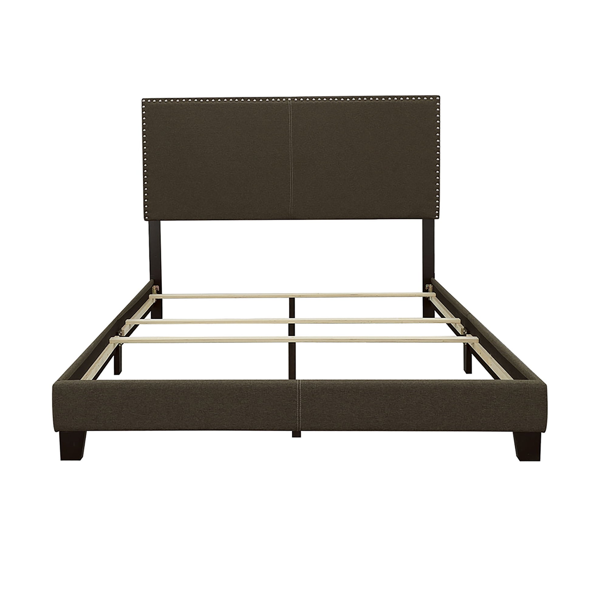 Queen Bed With Nailhead Trim - Charcoal - The Sleep Loft - Online Mattress Showroom NYC