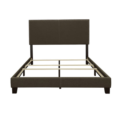 Queen Bed With Nailhead Trim - Charcoal - The Sleep Loft - Online Mattress Showroom NYC