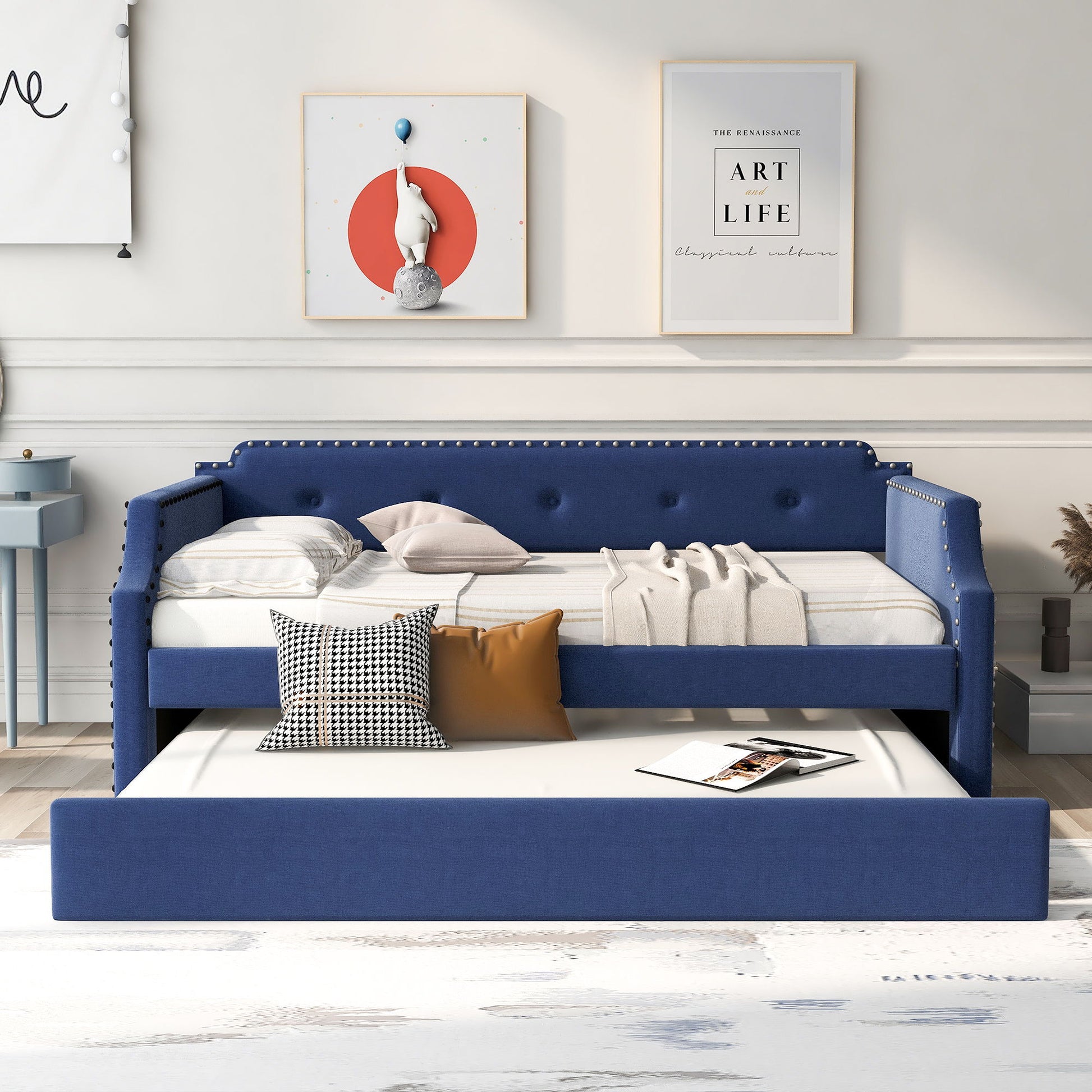 Upholstered Daybed With Trundle - The Sleep Loft - Online Mattress Showroom NYC