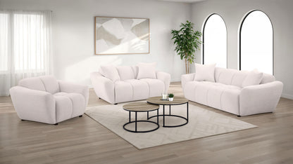 Destino Chenille Upholstered Splayed Arm Loveseat Greige