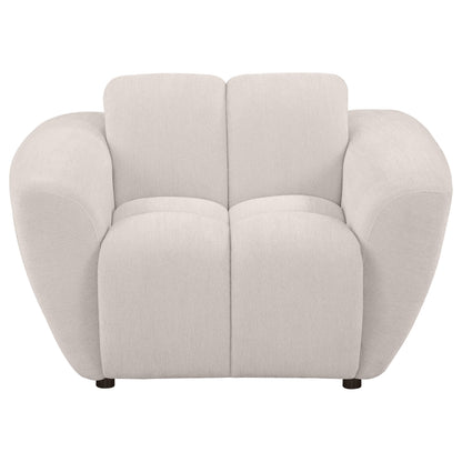 Destino Chenille Upholstered Splayed Arm Accent Chair Greige