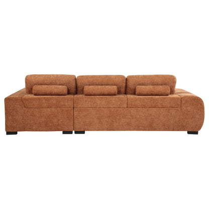 Octavia Upholstered Sectional Chaise Sofa Orange