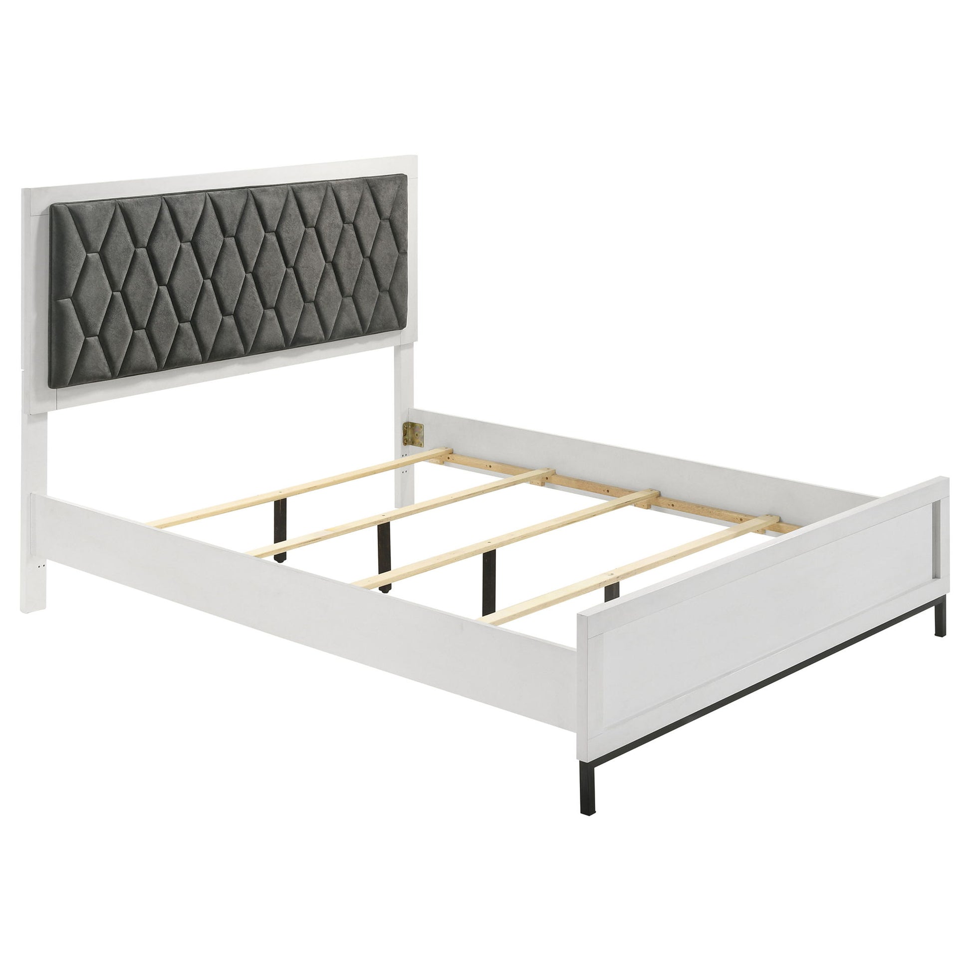 Taraval - Queen Upholstered Panel Bed - White - The Sleep Loft - Online Mattress Showroom NYC
