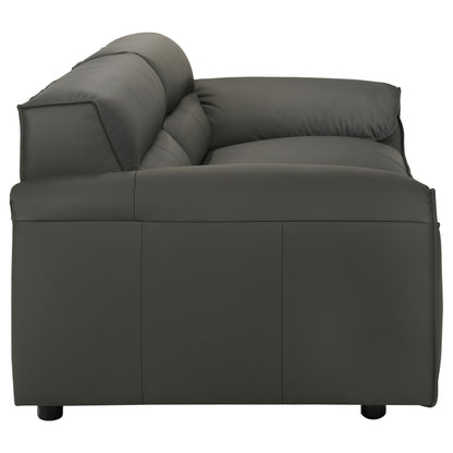 Buxton 2-piece Leather Upholstered Sofa Set Graphite