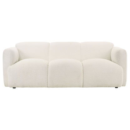 Dorset Fabric Upholstered Round Track Arm Sofa White