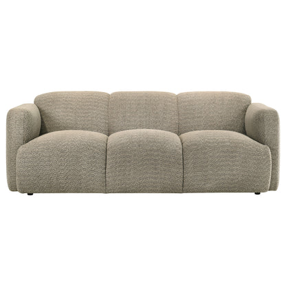 Dorset 3-piece Upholstered Round Track Arm Sofa Set Brown