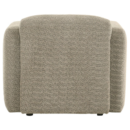 Dorset Fabric Upholstered Round Track Arm Accent Chair Brown