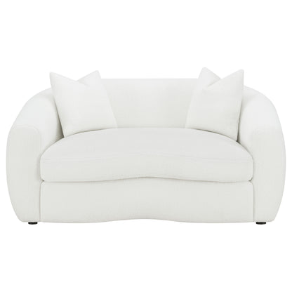 Isabella 2-piece Faux Sheepskin Upholstered Sofa Set Natural